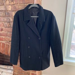 Men’s Kenneth Cole wool black Pea Coat  XL